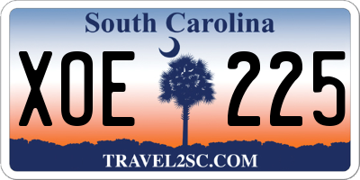 SC license plate XOE225