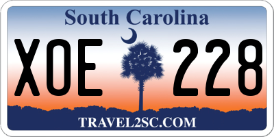 SC license plate XOE228