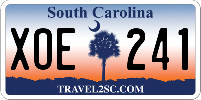 SC license plate XOE241