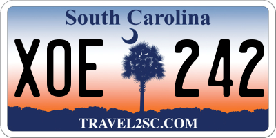 SC license plate XOE242