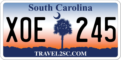 SC license plate XOE245