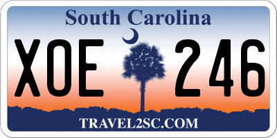 SC license plate XOE246