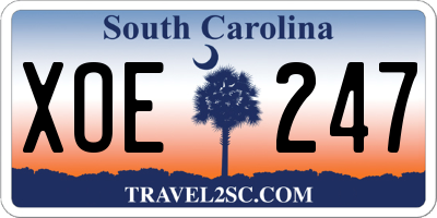 SC license plate XOE247