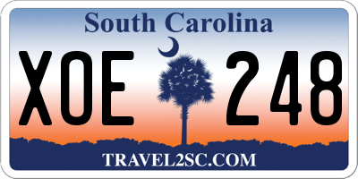 SC license plate XOE248