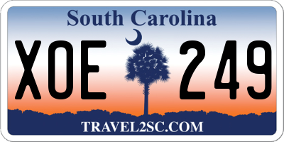 SC license plate XOE249