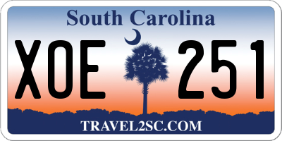 SC license plate XOE251