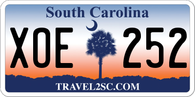 SC license plate XOE252