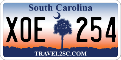 SC license plate XOE254