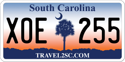 SC license plate XOE255