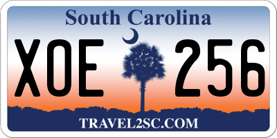 SC license plate XOE256