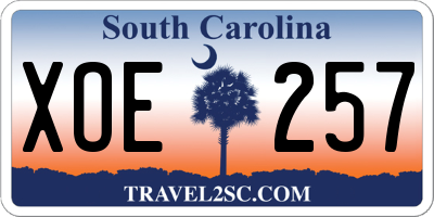 SC license plate XOE257