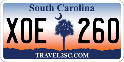 SC license plate XOE260