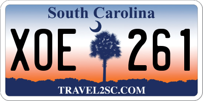 SC license plate XOE261