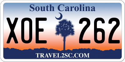 SC license plate XOE262