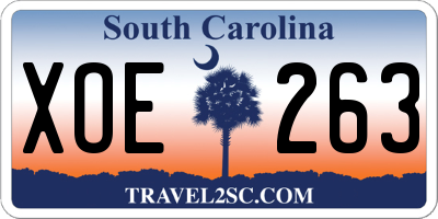 SC license plate XOE263