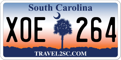 SC license plate XOE264