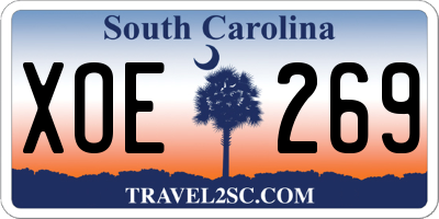 SC license plate XOE269