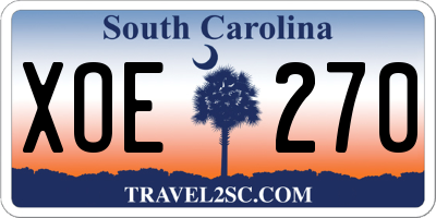 SC license plate XOE270