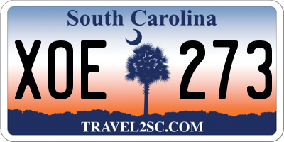 SC license plate XOE273