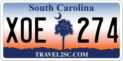 SC license plate XOE274