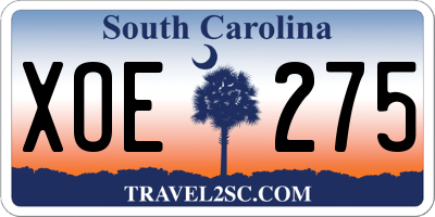 SC license plate XOE275