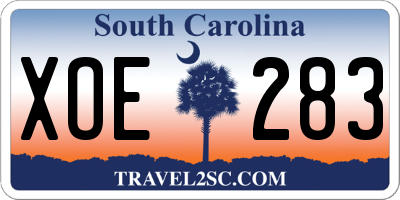 SC license plate XOE283