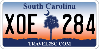 SC license plate XOE284