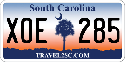 SC license plate XOE285