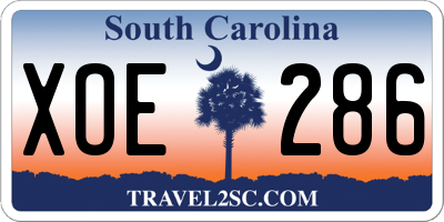 SC license plate XOE286