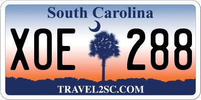 SC license plate XOE288