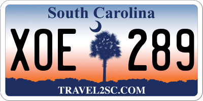 SC license plate XOE289
