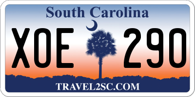 SC license plate XOE290