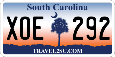 SC license plate XOE292