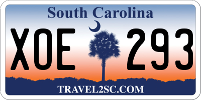 SC license plate XOE293