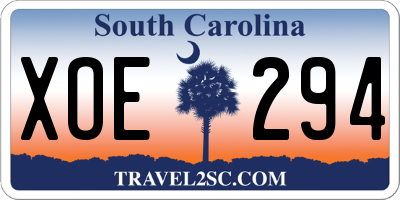 SC license plate XOE294