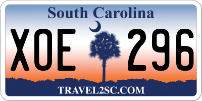 SC license plate XOE296