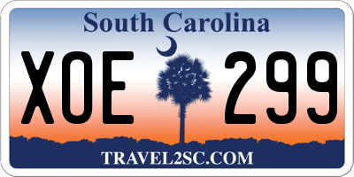 SC license plate XOE299