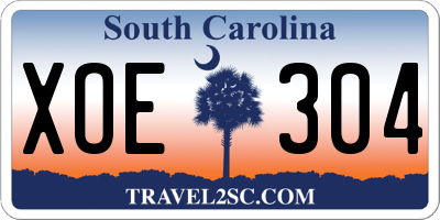 SC license plate XOE304