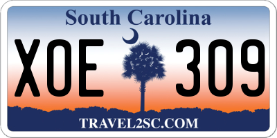 SC license plate XOE309