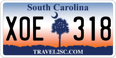 SC license plate XOE318