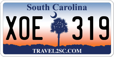 SC license plate XOE319