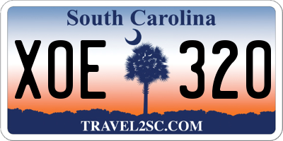 SC license plate XOE320
