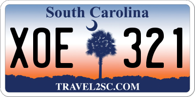 SC license plate XOE321