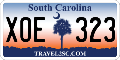 SC license plate XOE323