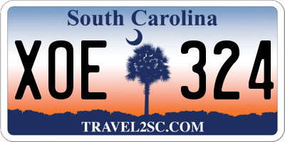 SC license plate XOE324