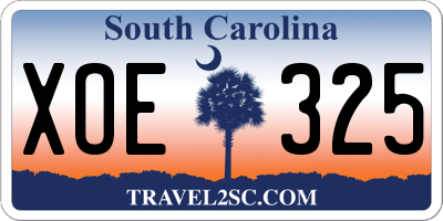 SC license plate XOE325