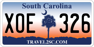 SC license plate XOE326