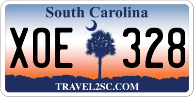 SC license plate XOE328