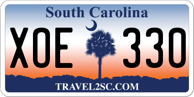 SC license plate XOE330