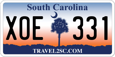 SC license plate XOE331